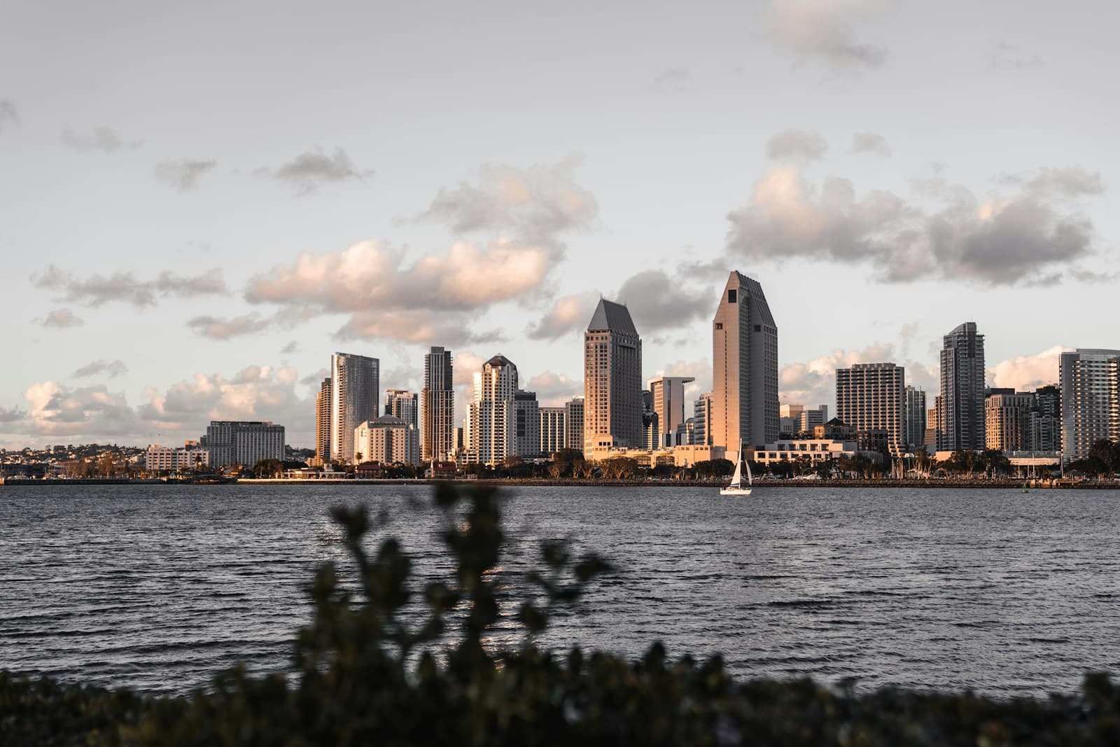 San Diego, California cityscape and street view