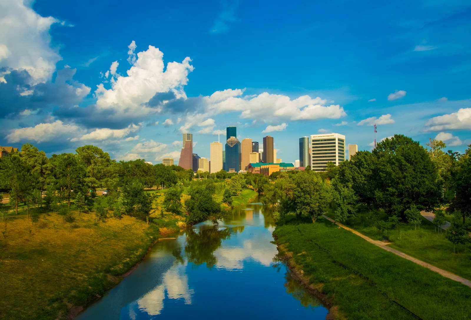 Houston, Texas cityscape and street view